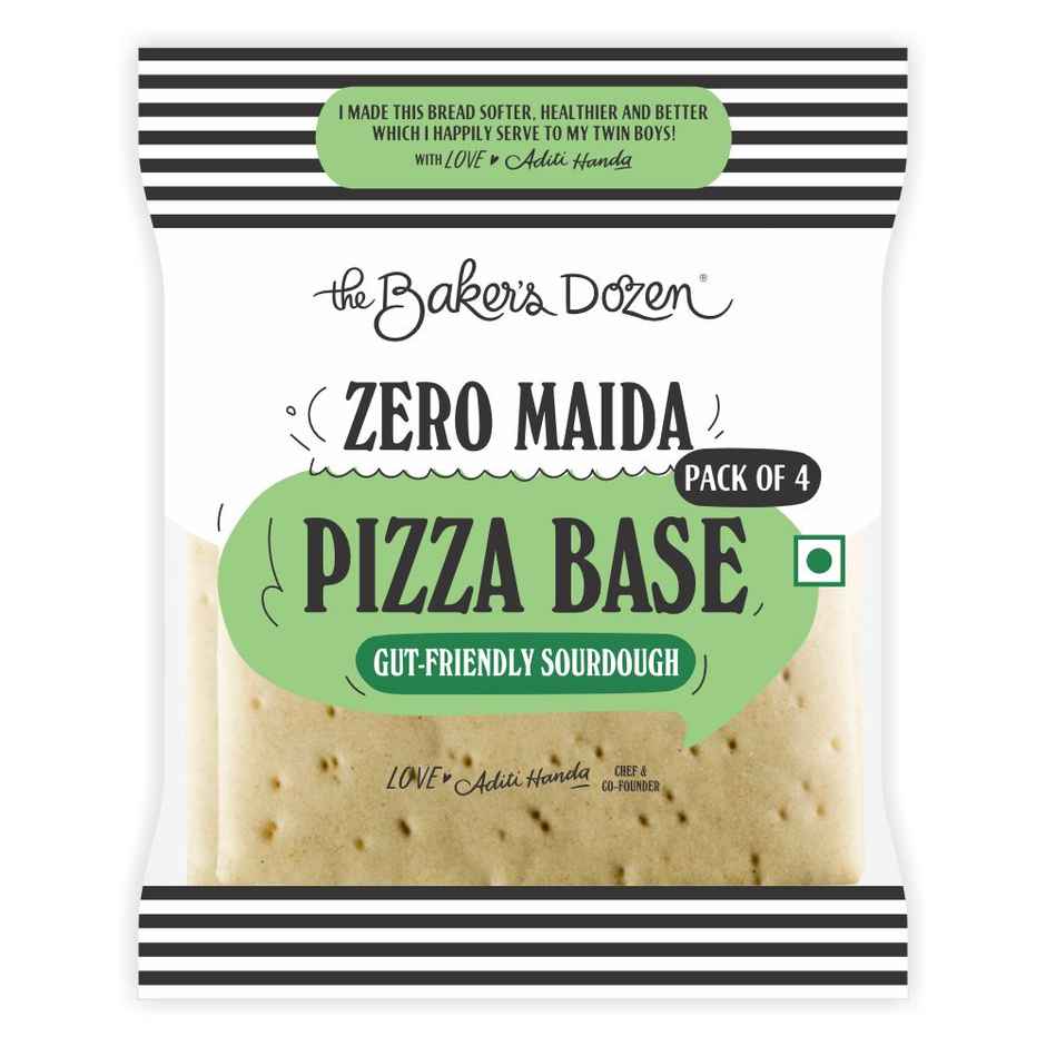 The Baker's Dozen Zero Maida Pizza Base | Made with Gut Friendly Sourdough Bread | Wholewheat