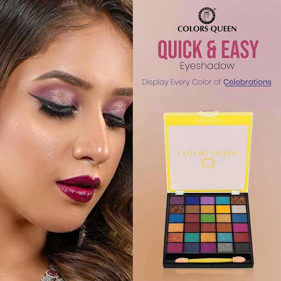 Colors Queen Quick & Easy Eyeshadow Palette 30 Multi | with Brush | Multicolor | 02