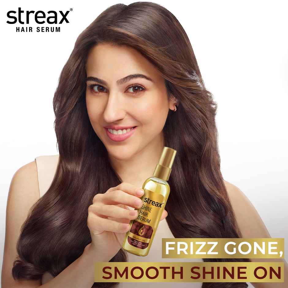 Streax Hair Serum Vitalized with Walnut Oil, For Hair Smoothening & Shine, For Dry & Frizzy Hair