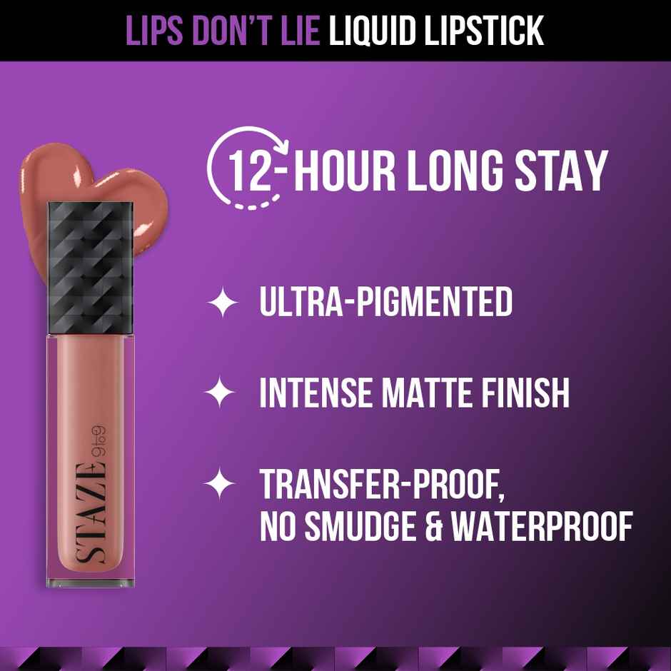 Staze Transfer Proof Matte Liquid Lipstick | 12 Nude Spice