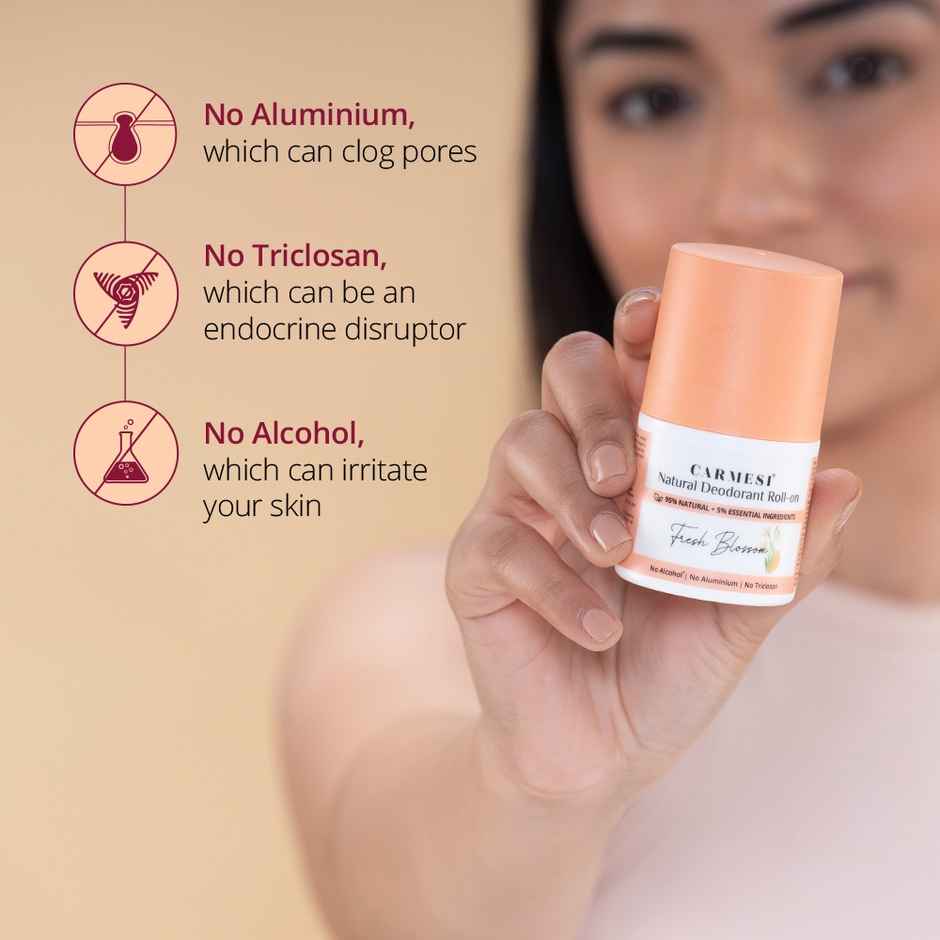 Carmesi Underarm Deodorant Roll-on for Women - Fresh Blossom