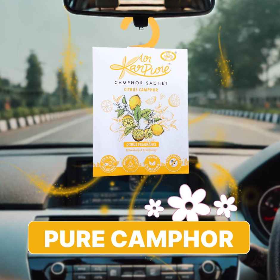 Citrus Camphor Sachet by Air Karpure | Car, Bathroom, Wardrobe & Room Freshener|From House of Cycle