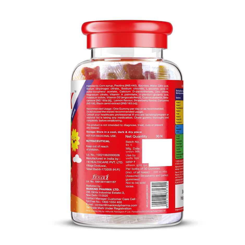 Health OK Multivitamins tasty Gummies for Kids (with Vitamin C, Vitamin D, Vitamin B12, B6, Zinc for growth development immunity)