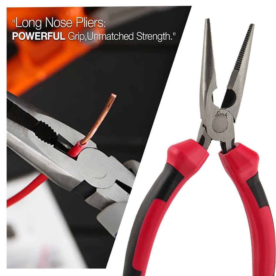 Link Prabal Long Nose Plier - Chrome Vanadium Steel | Induction Hardened | Precision Tool