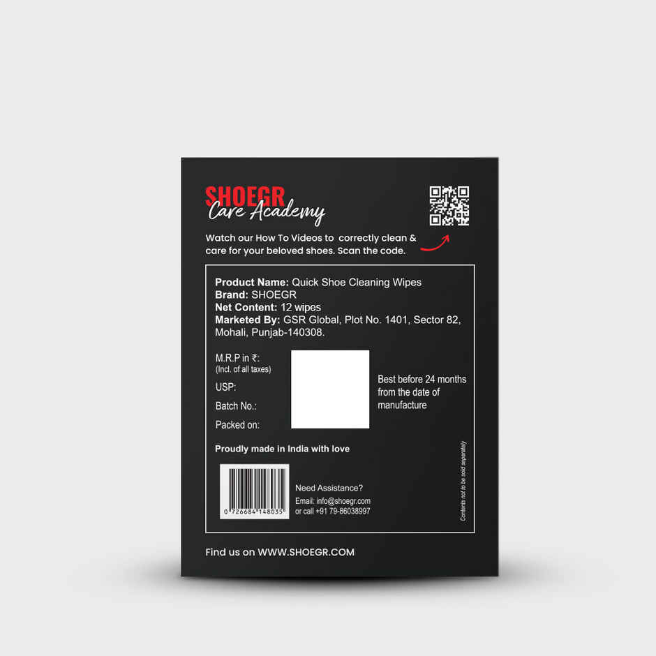 SHOEGR Quick & Robust Shoe Cleaning Wipes