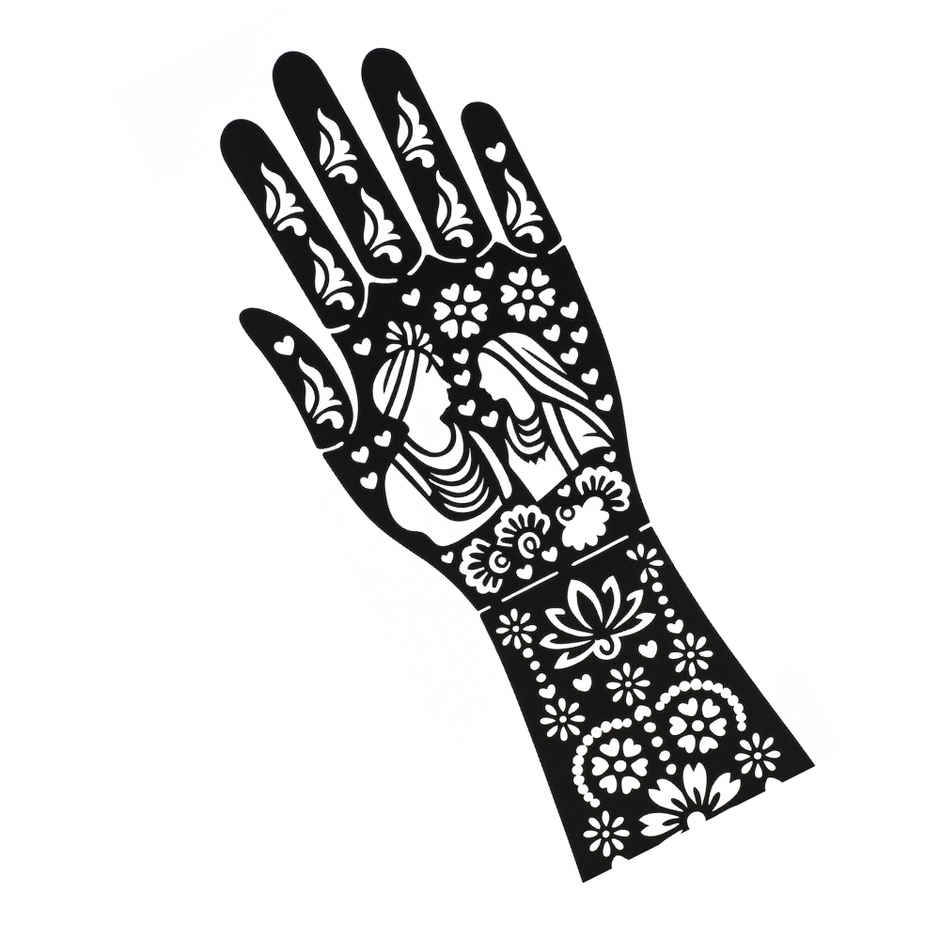 Mehendi Stencil | Floral Pattern | Se7en