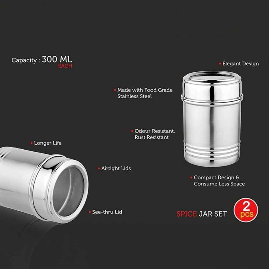 Vinayak Stainless Steel Stainless Steel Jar Set (2 Units)