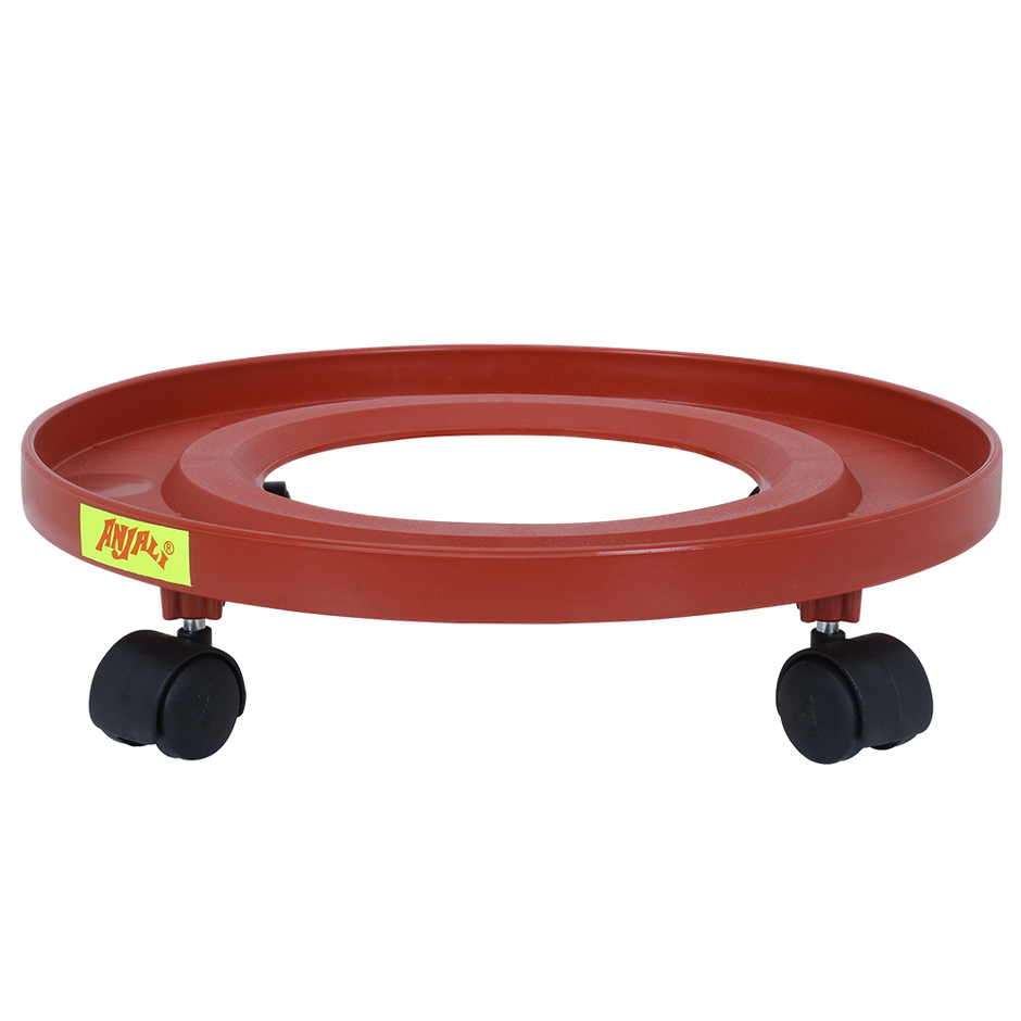 Anjali Super Durable Plastic Gas Cylinder Stand Stand Trolley | Hard Plastic | Red