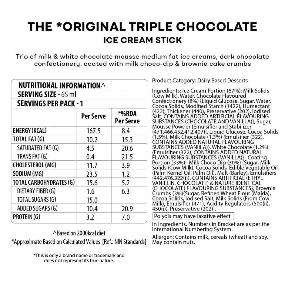 Baskin Robbins The Original Triple Chocolate Ice Cream Stick