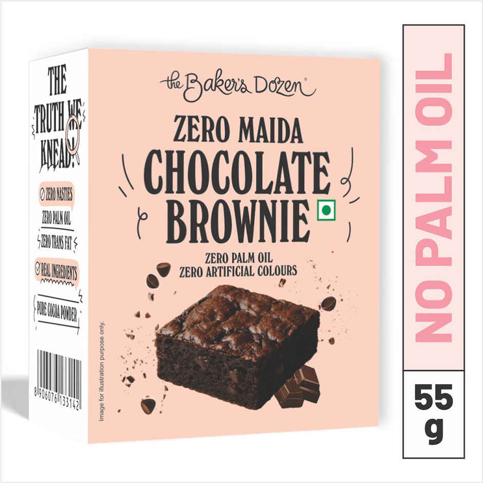 The Baker's Dozen Zero Maida Chocolate Brownie | Veg Brownie cake | Dessert | Made with Cocoa Powder