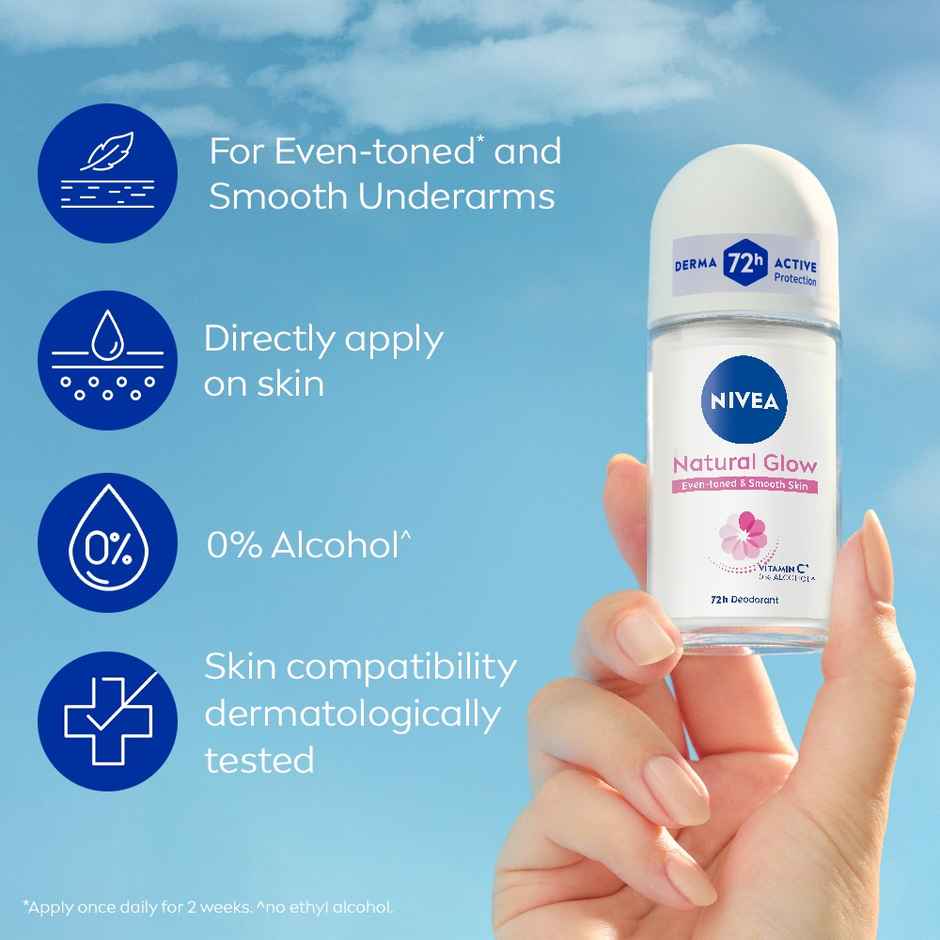 Nivea Natural Glow Even-toned & Smooth Skin 72h Protection Roll On Combo