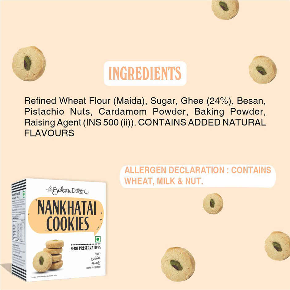 The Baker'S Dozen Wholewheat Banana Walnut Cake (150g) & The Baker'S Dozen Nankhatai Premium Butter Flavoured Pure Ghee Biscuits Cookies | Palm Oil-Free (105g) Combo