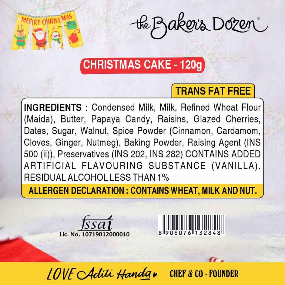 The Baker's Dozen Christmas Cake | Eggless/Veg