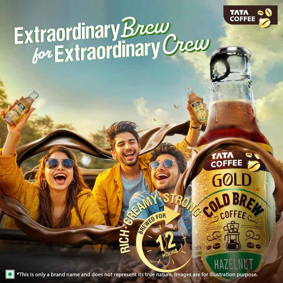 Tata Cold Brew Coffee, Hazelnut Iced Coffee, Rich & Creamy, Ready to Drink
