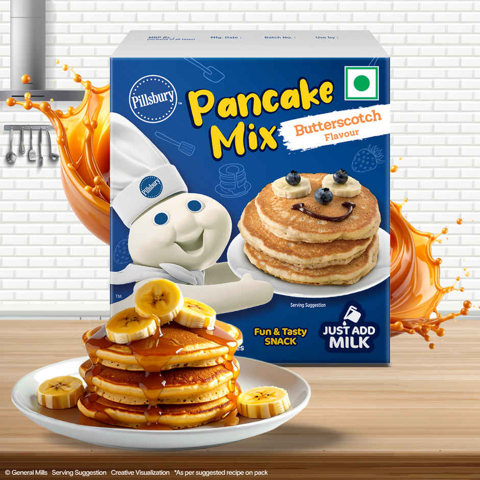 Pillsbury Butterscotch Flavour Pancake Mix | 2-Minute Pancake Mix For Kids