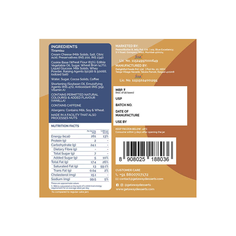 Get-A-Way Tiramisu Jar | Chilled Sweet Treat Jar