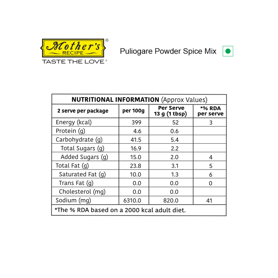 Mother's Recipe Puliogare Powder