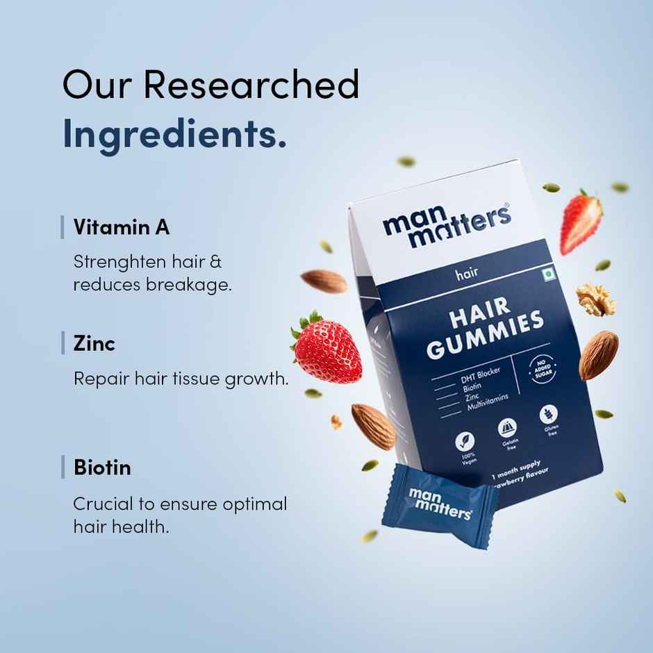 Man Matters Nourish Biotin Hair Gummies 30S Pack