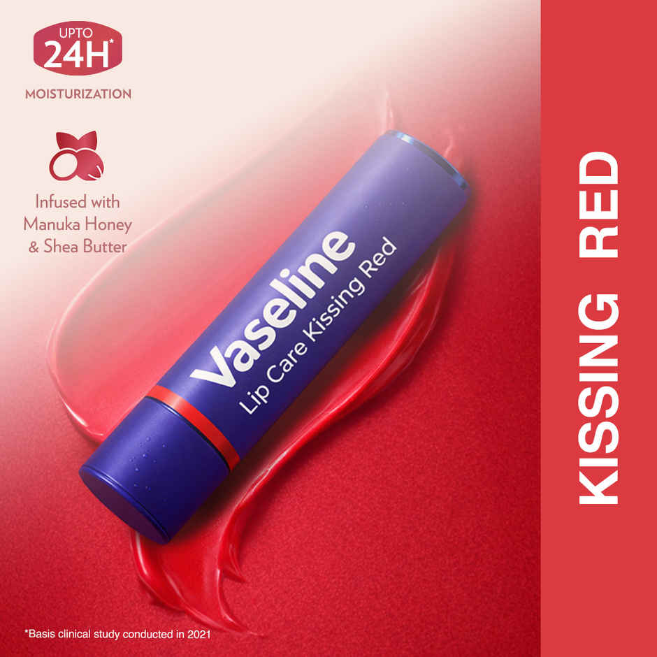 Vaseline Colour+Care Kissing Red Tinted Lip Balm with Manuka Honey