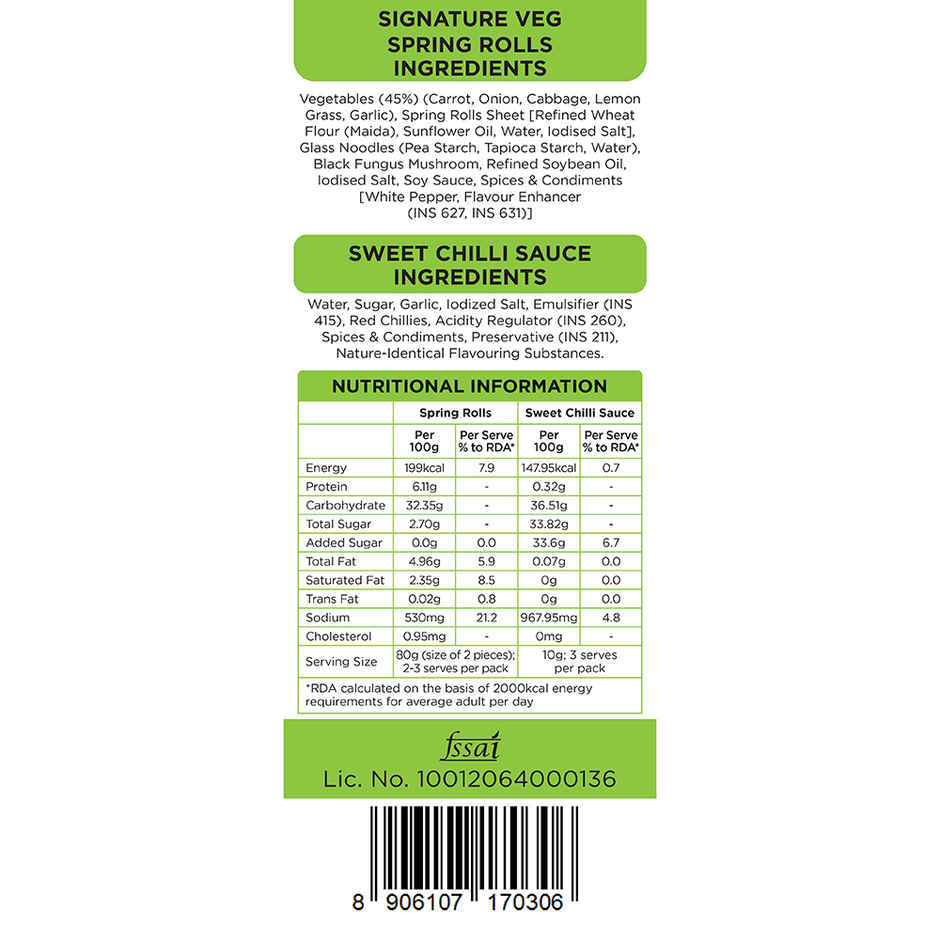 Prasuma Spring Rolls Veg Frozen(6pc) & Prasuma Bao Buns Bbq Chicken(300gms) Combo