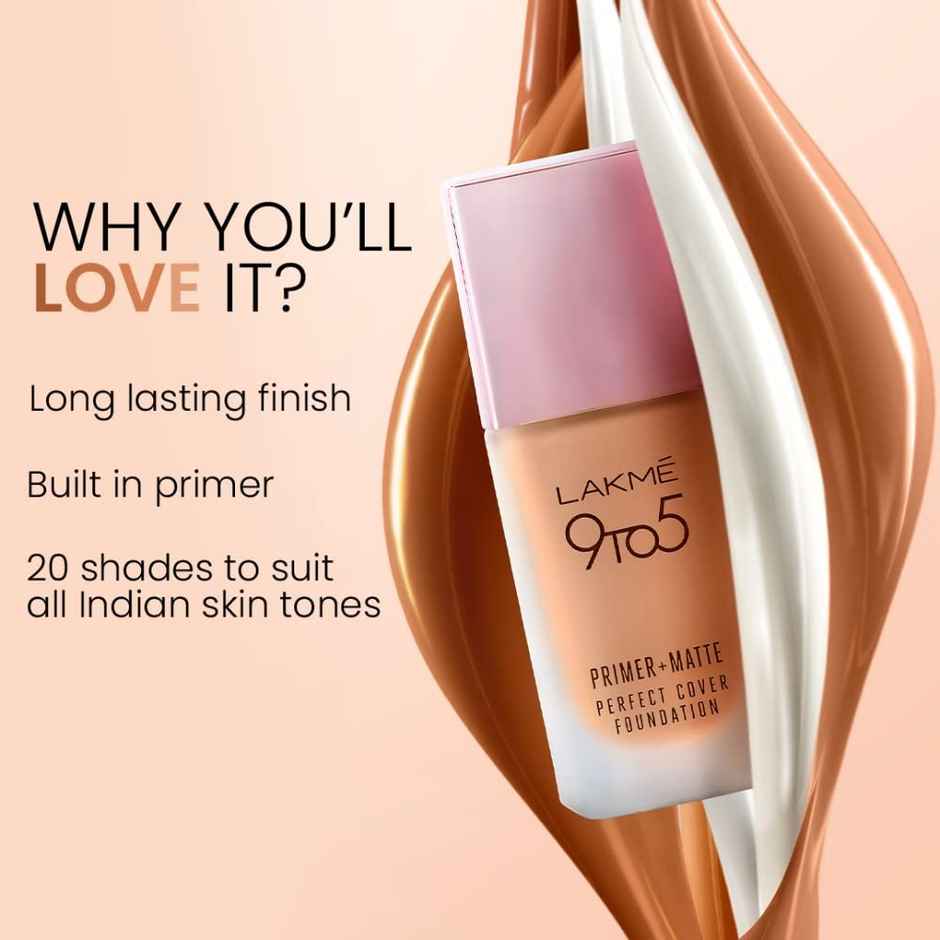 Lakme 9to5 Powerplay Priming Foundation, Built in Primer, SPF 20, Cool Ivory