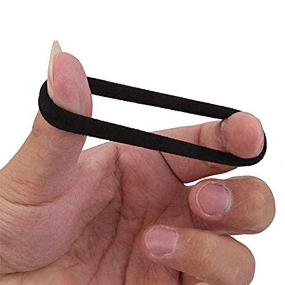 Bronson Professional Hair Rubber Bands Ponytail Holder With Storage Box (Pack Of 20 Black)