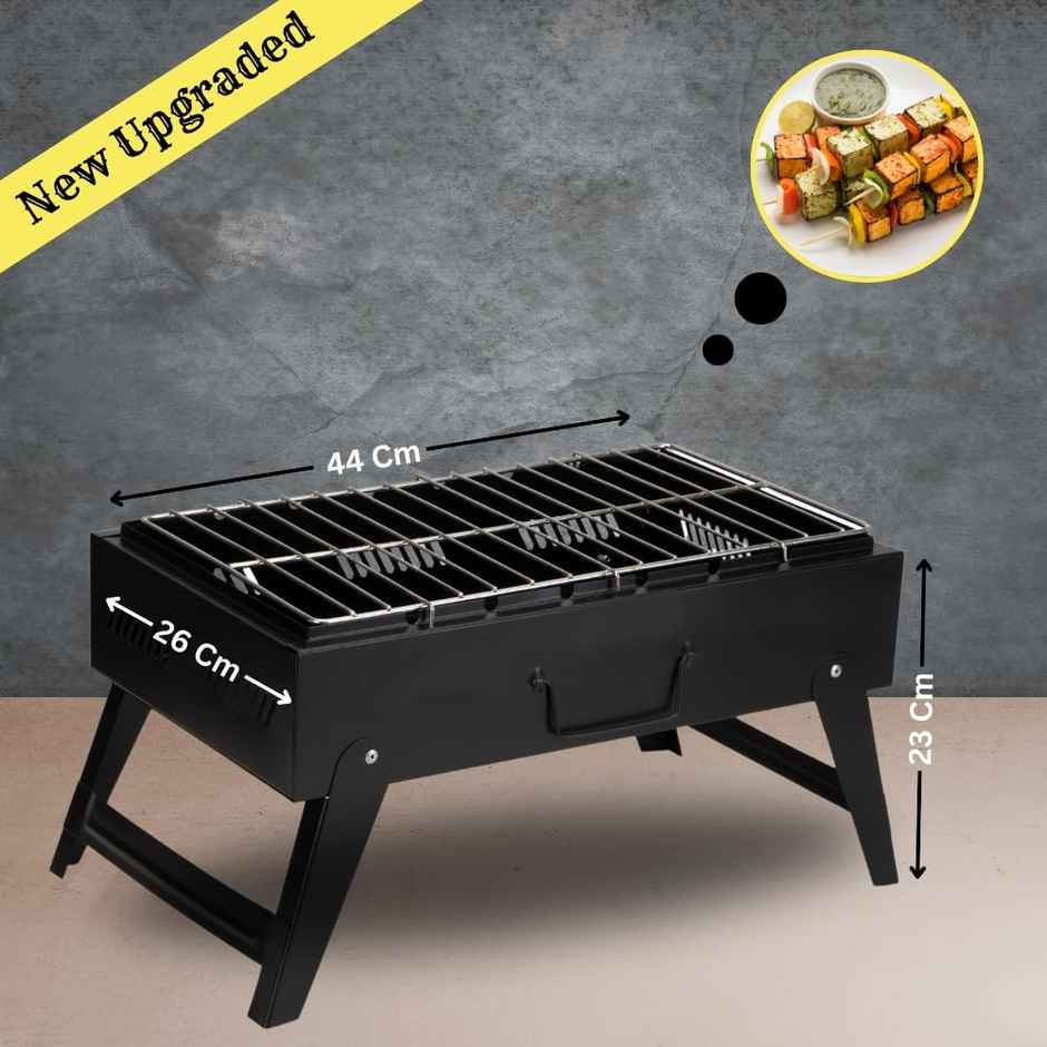 Chefman Tabletop BBQ Grill | Foldable Leg | 8 Skewers | Perfect For Outdoor Cooking