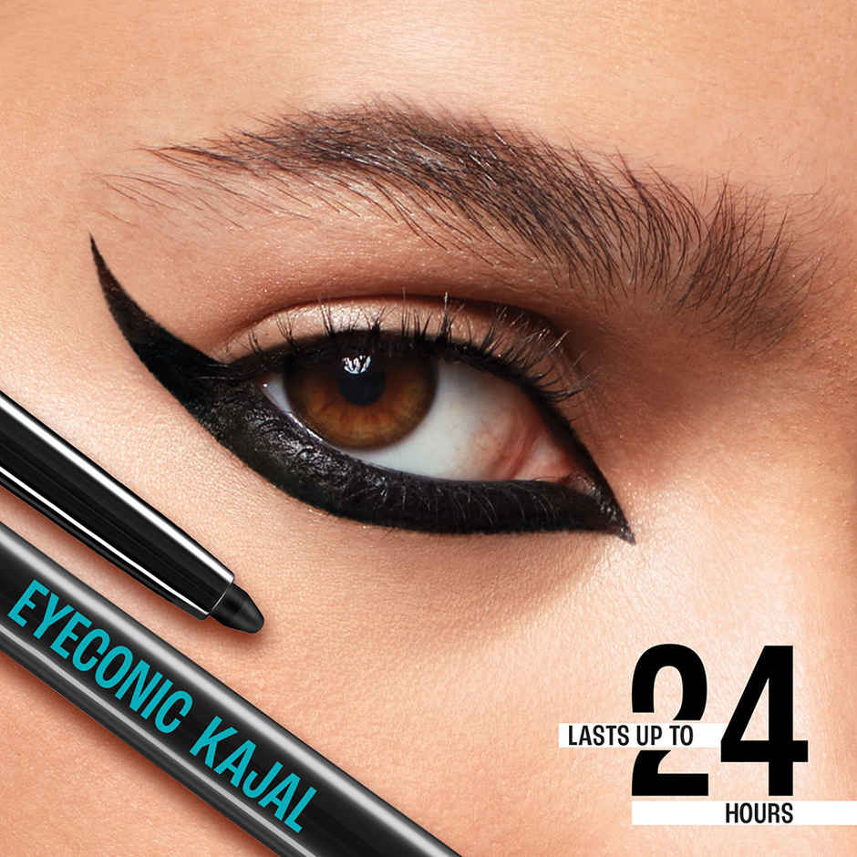 Lakme 9 to 5 Eyeconic Kajal Twin Pack, lasts upto 24hrs, Pack of 2- Deep Black