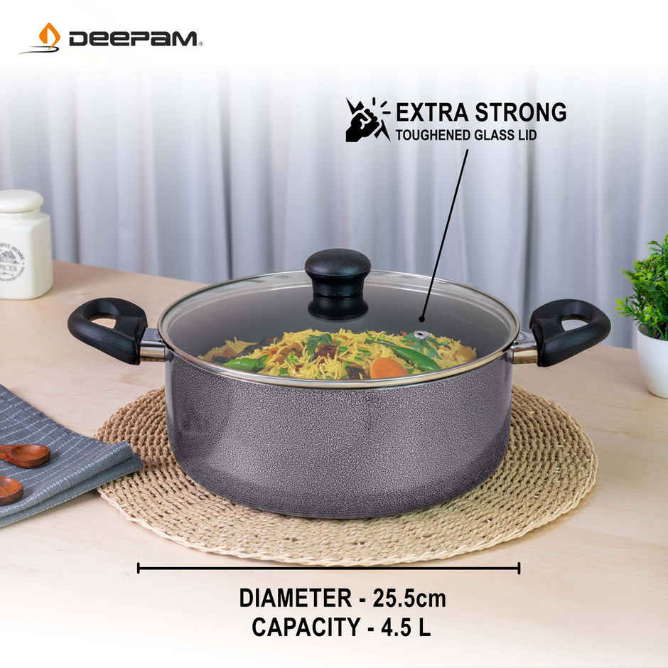 Deepam Deluxe Cook and Serve Biriyani Casserole/ Pot 255mm 3.5 Ltr