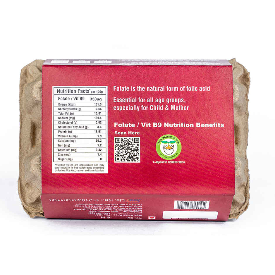 Happy Hens Free Range Fola+ / VitB9 Enriched Eggs