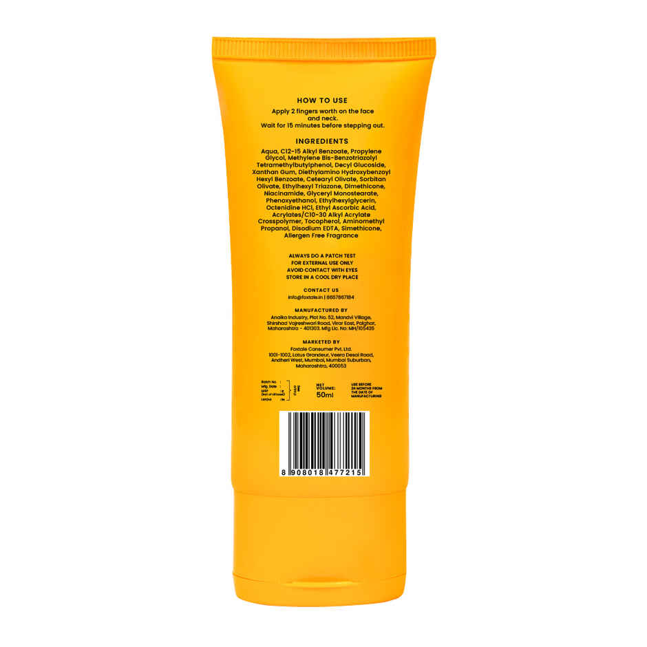 Foxtale Glow Sunscreen SPF50 PA++++ In-Vivo Tested