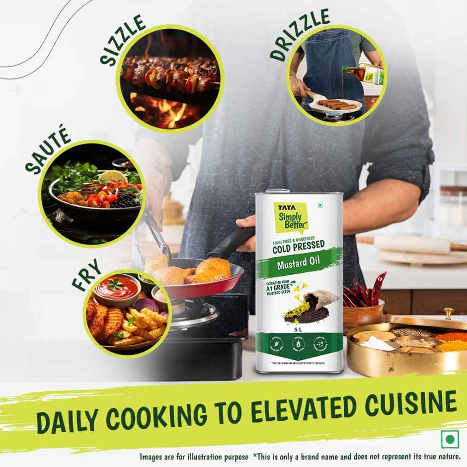 Tata Simply Better Mustard (Sarson) Cold Pressed Oil | Unrefined & Healthy Cooking Oil