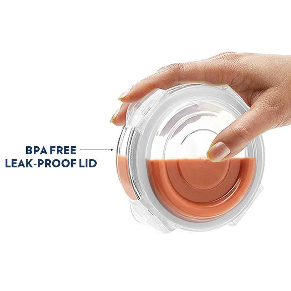 Borosil Klip N Store Storage Container With Airtight Lid (620 ml) | Borosilicate Glass