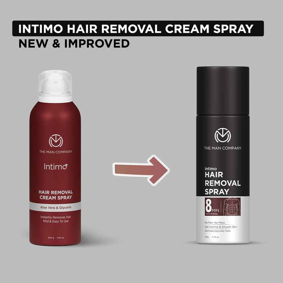 The Man Company Intimo Hair Removal Spray cream Spray (200 gm) I Contains aloevera & glycerin I for Men & Women |mild & easy to use