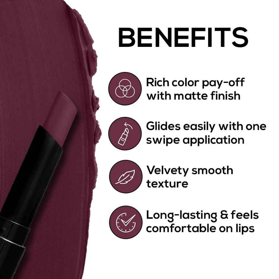 Renee Very Matte Lipstick- Plum | Matte Finish & Bold Colour