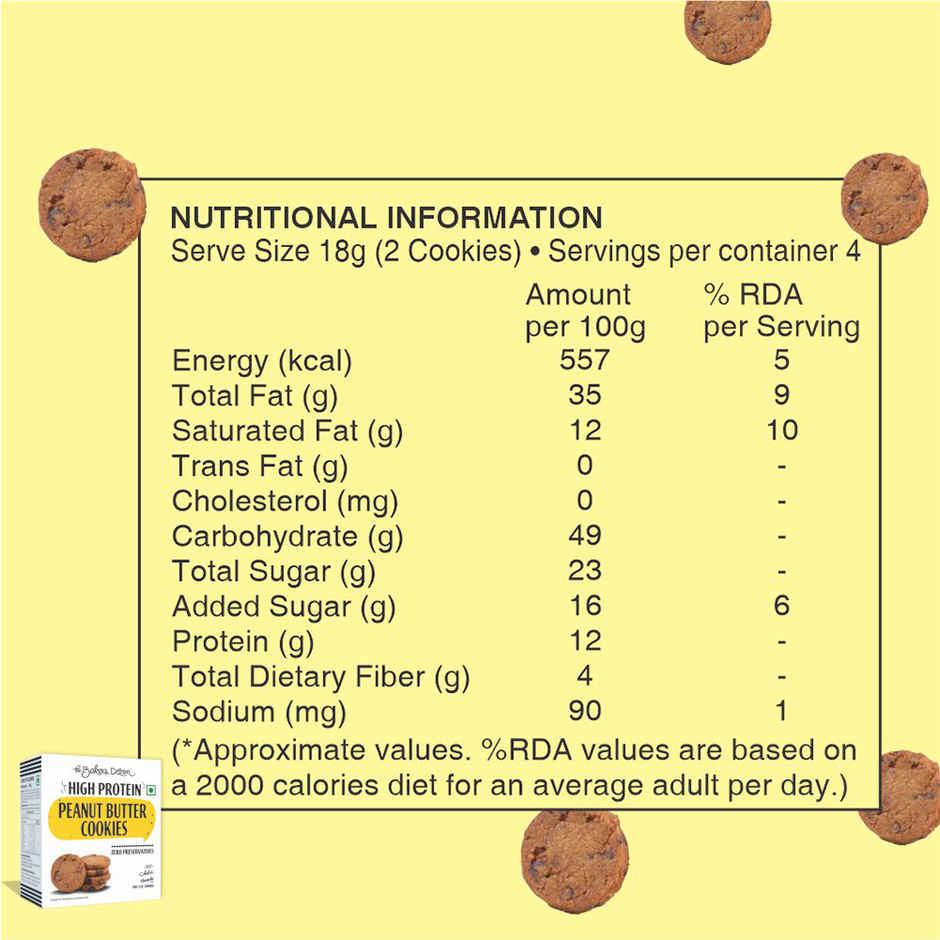 The Baker's Dozen Peanut Butter Cookies | High Protein Cookies | Premium Biscuit Handmade Cookies