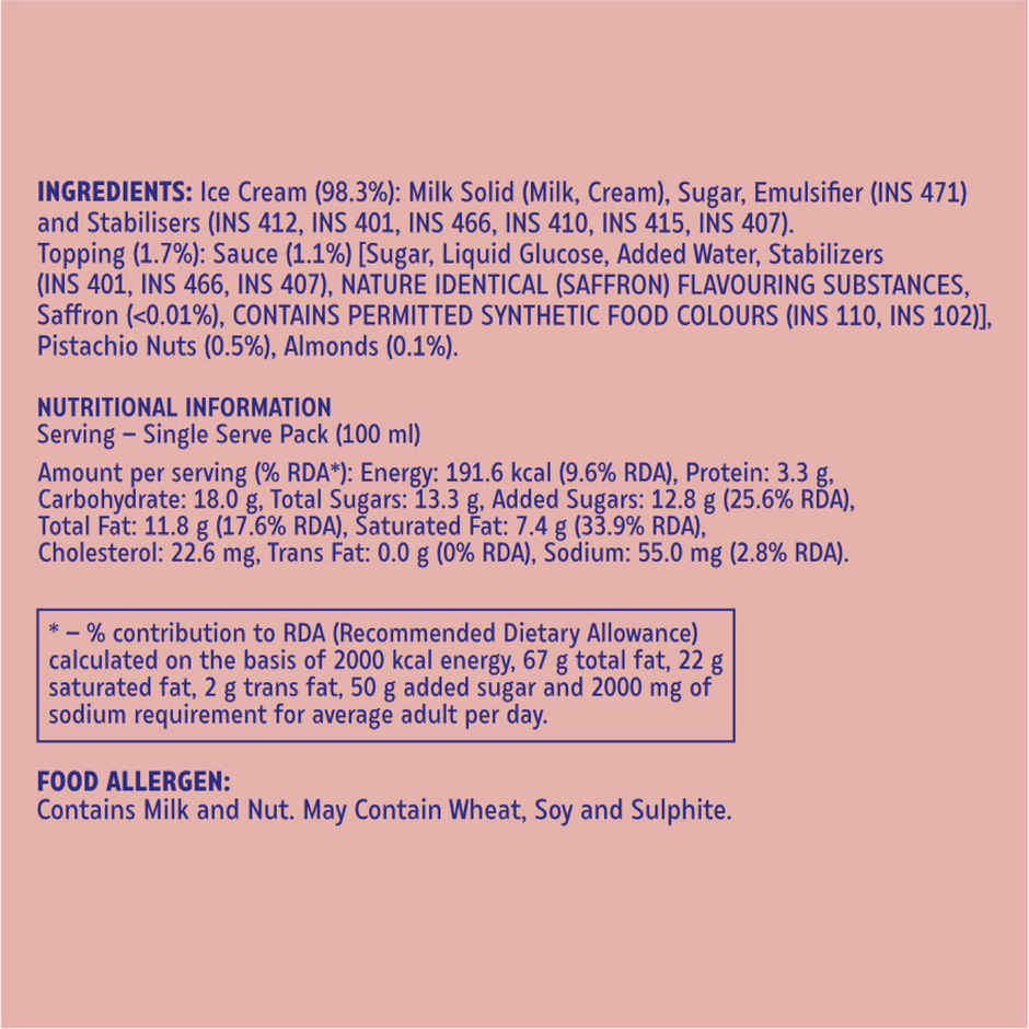 Hocco Shahi Malai Matka Kulfi Ice Cream Cup