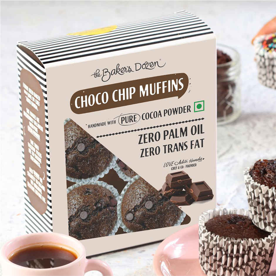 The Baker's Dozen Chocochip Muffin | Veg/Eggless Cake | Chocolate Cake | Cup Cake | Choco Muffin