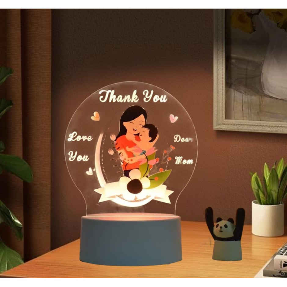 Hashwow Oval Acrylic Night Light Gift for Mother's Day| Mom Birthday| Night Lamp|Room Decor