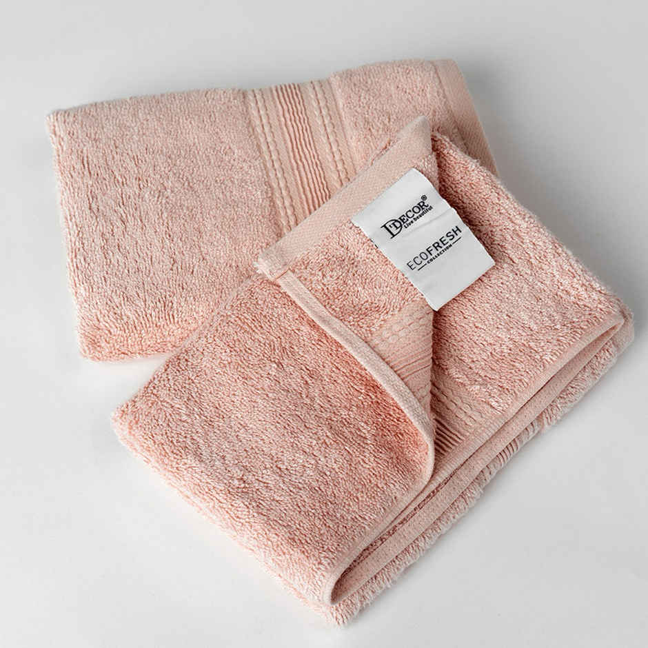 DDECOR Ecofriendly 70% Bamboo 30% Cotton Super Soft 650 GSM Solid Sustainable Hand Towel - Pink