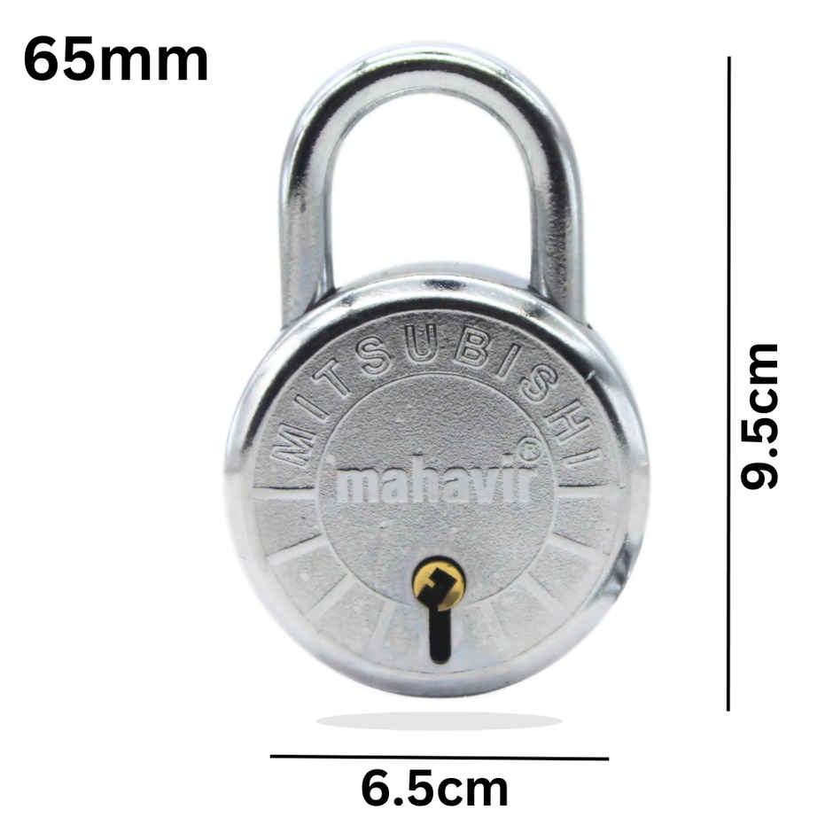 Se7en Pad Lock With 3 Keys - 65mm - Round Shaped
