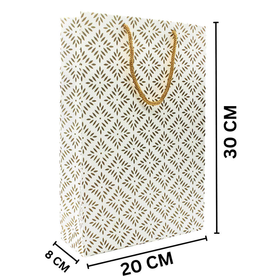 Printed Paper Bag | 8 x 12 x 3 Inch | Colour May Vary | Se7en