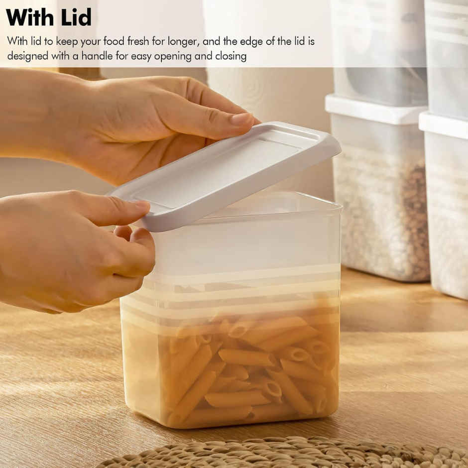 ReeQ Plastic Container Set for Fridge Storage | Air Tight & Transparent - 1.1 L