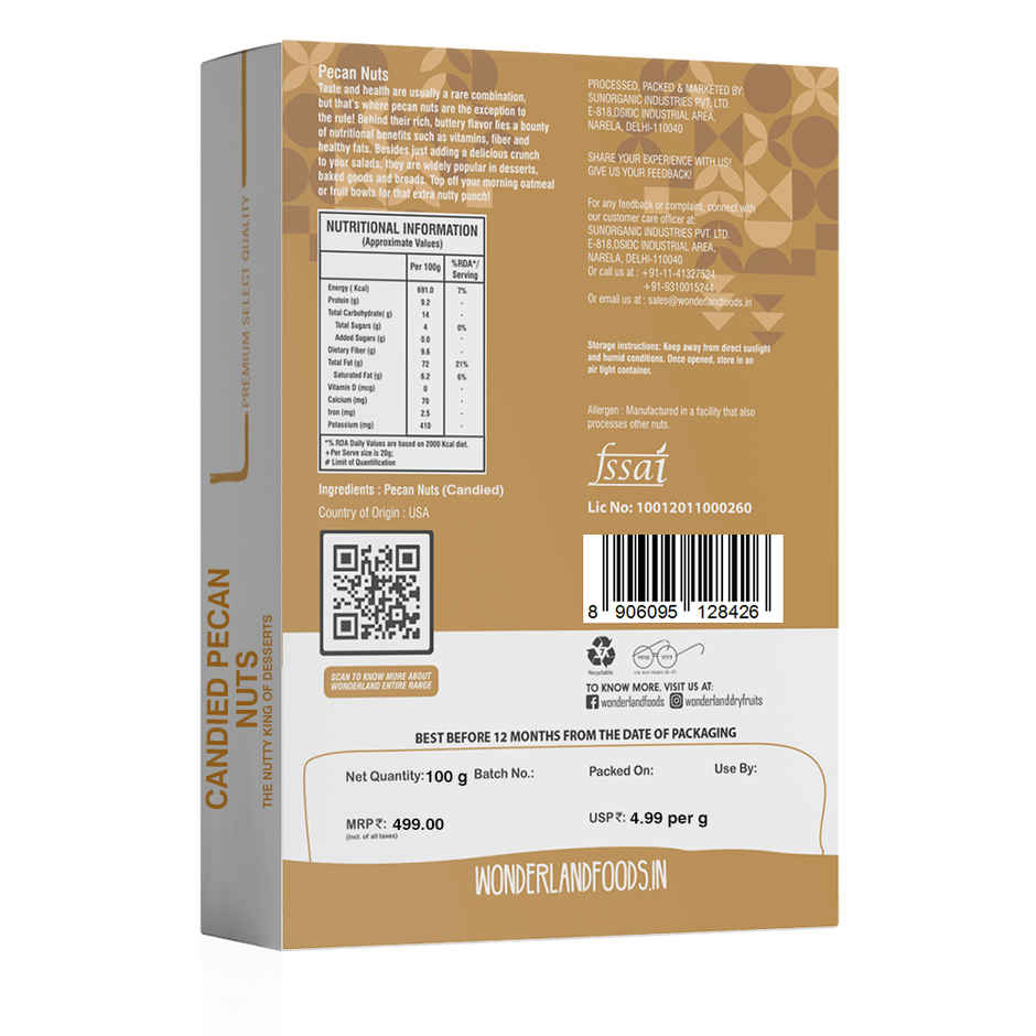 Wonderland Foods Candy Pecan Nuts