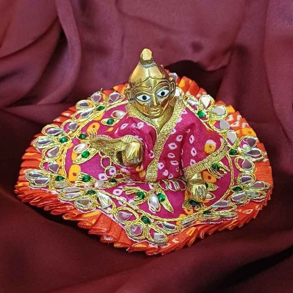 Laddoo Gopal Poshak | Size 1 | 4 inch | Pink | Gullak