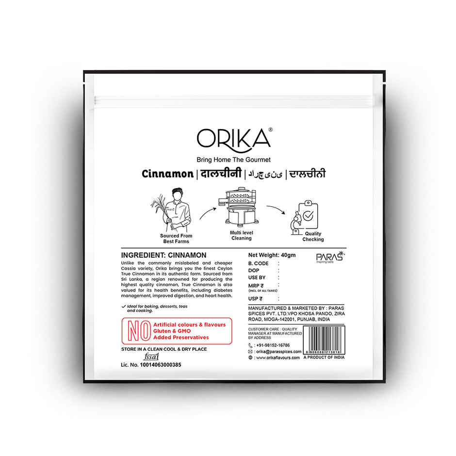 Orika True Cinnamon Sticks | Dalchini Sticks