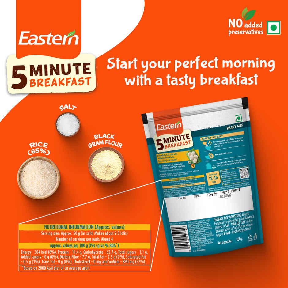 Eastern 5 Min Instant Breakfast Idli Ready Mix
