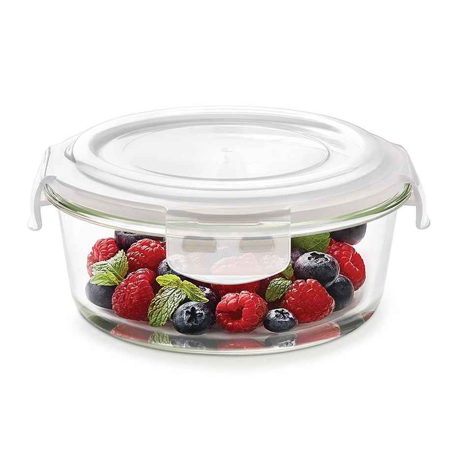 Borosil Klip N Store Storage Container With Airtight Lid (620 ml) | Borosilicate Glass