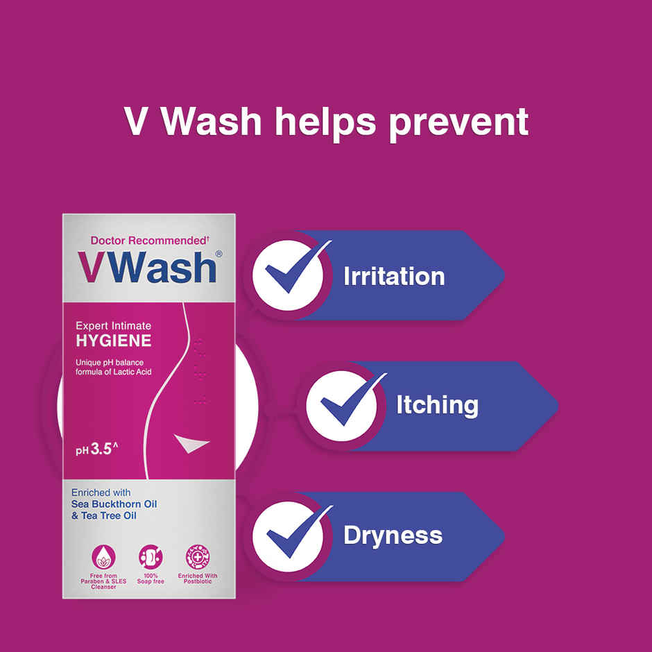 Vwash Plus Expert Intimate Hygiene Wash for Women With pH 3.5