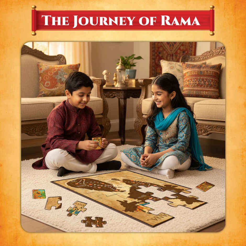 Physics Wallah Ramayana,The Tale of Ram & Sita Kit for Kids, 6-in-1 Fun Activity & Family Board Game